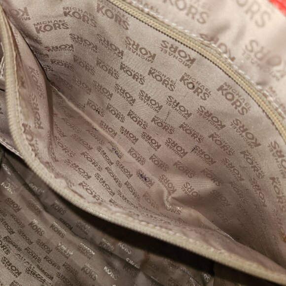 Michael Kors Orange/Coral Large Tote Bag Pre-Loved - Picture 6 of 8